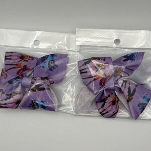 Kids Purple Character Bow‎ Hair Clip Set 2 pcs
